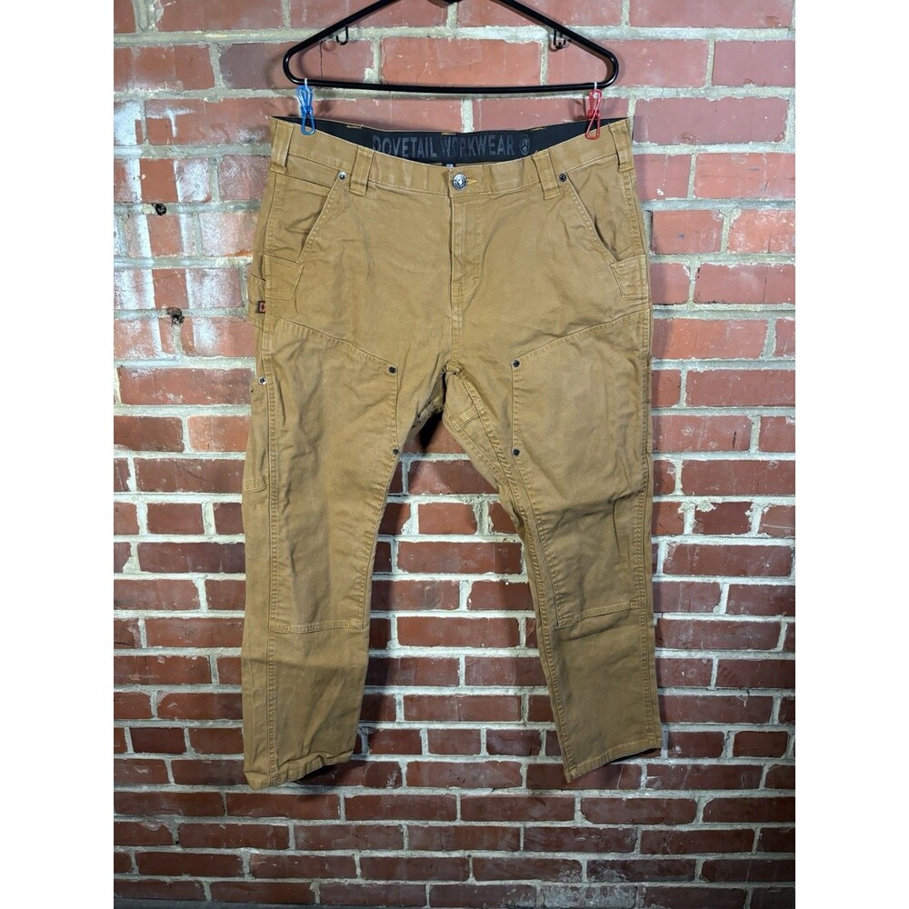 Dovetail Workwear Pants The Maven Slim Canvas Tan Womens 18/30, Real 38x28.5